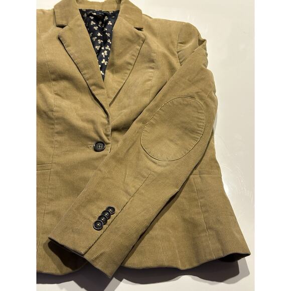 Brooks Brothers 346 Corduroy Blazer Tan Camel Elbow Patches Academic Preppy Sz 6 - Picture 4 of 9